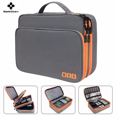 Multi Layer Cable Storage Bag for Electronic Accessories
