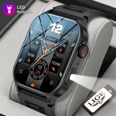 LIGE New Men Smart Watch Flashlight