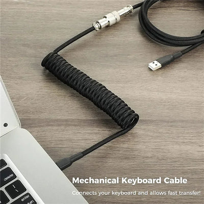 Mechanical Keyboard Coiled Cable Type-C USB Port